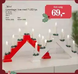 Harald Nyborg Lysestage i træ med 7 LED lys tilbud