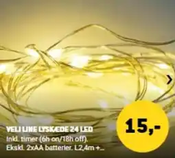 XL-BYG Veli Line lyskæde 24 led tilbud
