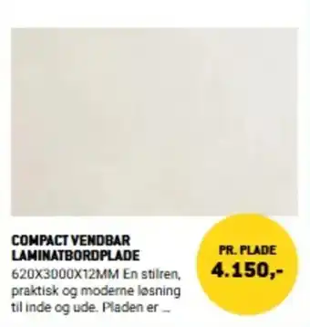 XL-BYG Compact vendbar laminatbordplade tilbud