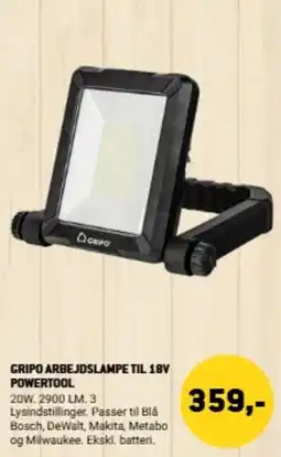 XL-BYG Gripo arbejdslampe til 18v powertool tilbud
