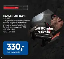 Davidsen Milwaukee lommelygte IR FL500 tilbud