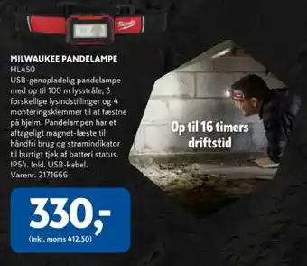 Milwaukee pandelampe HL450