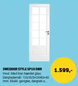 XL-BYG Swedoor Style Sp10 Dør tilbud