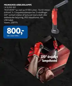 Davidsen Milwaukee arbejdslampe L4 SL550-301 tilbud