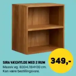 XL-BYG Sira væghylde med 2 rum tilbud