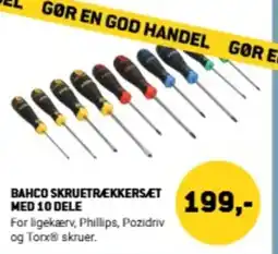 XL-BYG Bahco skruetrækkersæt med 10 dele tilbud
