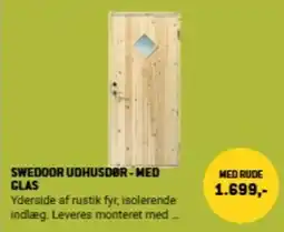 XL-BYG Swedoor udhusdør med glas tilbud