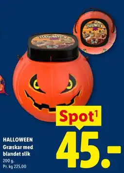 Lidl Halloween Græskar med blandet slik tilbud