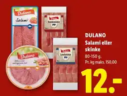 Lidl Dulano Salami eller skinke tilbud