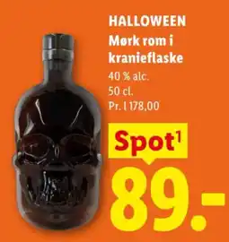Lidl Mørk rom i kranieflaske tilbud