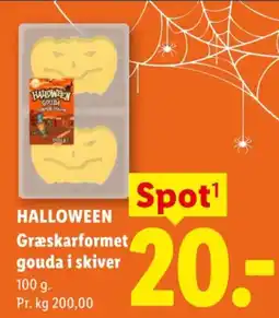 Lidl Halloween Græskarformet gouda i skiver tilbud