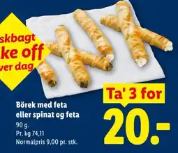 Lidl Börek med feta eller spinat og feta tilbud
