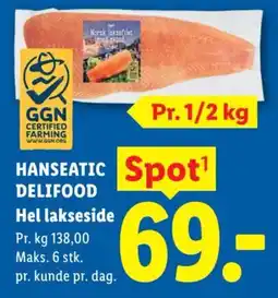 Lidl Hanseatic Delifood Hel lakseside tilbud