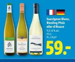 Lidl Sauvignon Blanc, Riesling Pfalz eller d'Alsace tilbud