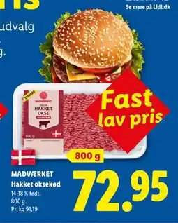Lidl MADVÆRKET Hakket oksekød tilbud