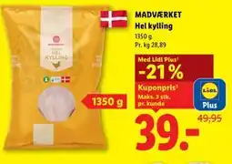 Lidl MADVÆRKET Hel kylling, App-pris tilbud