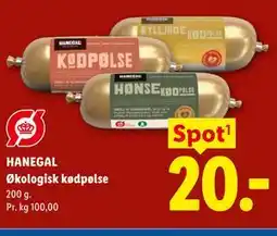 Lidl HANEGAL Økologisk kødpølse tilbud