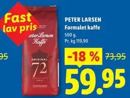 Lidl PETER LARSEN Formalet kaffe tilbud