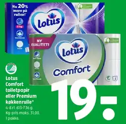 Coop 365 Lotus Comfort toiletpapir eller Premium køkkenrulle tilbud