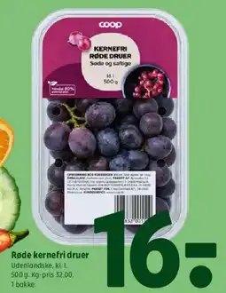 Coop 365 Kernefri røde druer tilbud