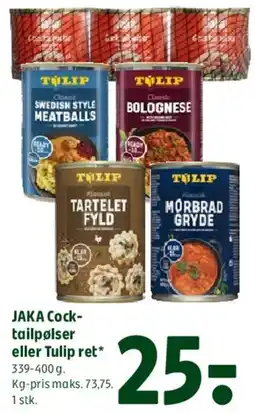 Coop 365 JAKA Cocktailpølser eller Tulip ret tilbud