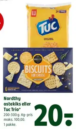 Coop 365 Nordthy ostekiks eller Tuc Trio tilbud