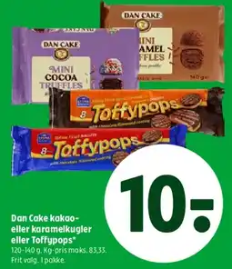 Coop 365 Dan Cake kakao- eller karamellkugler eller Toffypops tilbud