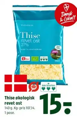 Coop 365 Thise økologisk revet ost tilbud