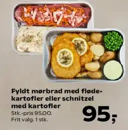 Kvickly Fyldt mørbrad eller schnitzel med kartofler tilbud