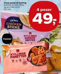 Kvickly Coop paneret kylling (4 poser) tilbud