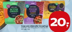 Kvickly Coop asia cubes eller dumplings tilbud