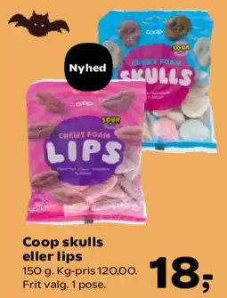 Kvickly Coop skulls eller lips tilbud