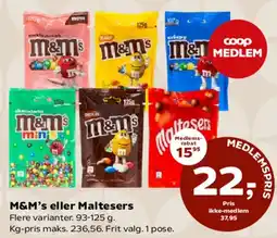 Kvickly M&M's eller Maltesers tilbud