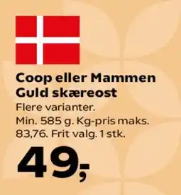 Kvickly Coop eller Mammen Guld skæreost tilbud