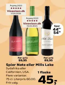 Kvickly Spier Note eller Mills Lake tilbud