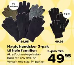 Kvickly Magic handsker 3-pak tilbud