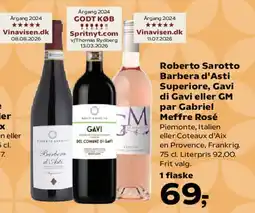 Kvickly Roberto Sarotto Barbera d'Asti, Gavi di Gavi eller Gabriel Meffre Rosé tilbud