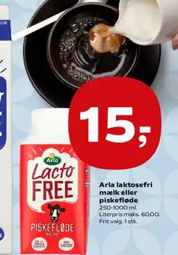 Kvickly Arla laktosefri mælk eller piskefløde tilbud