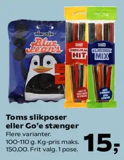 Kvickly Toms slikposer eller Go'e stænger tilbud