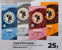 Kvickly Cirkel Kaffe kapsler tilbud