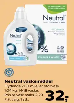 Kvickly Neutral vaskemiddel tilbud