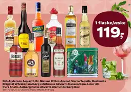 Kvickly Udvalgte flasker/æsker (O.P. Anderson, Dr. Nielsen, Aperol m.fl.) tilbud