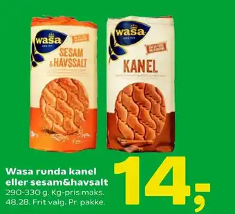 Wasa runda kanel eller sesam&havsalt