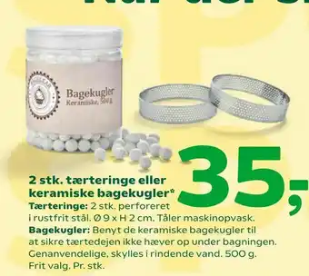 2 stk. tærteringe eller keramiske bagekugler