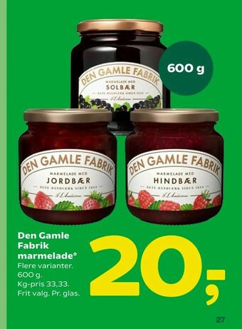Coop 365 Den Gamle Fabrik marmelade tilbud