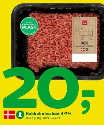 Coop 365 Hakket oksekød 4-7% tilbud