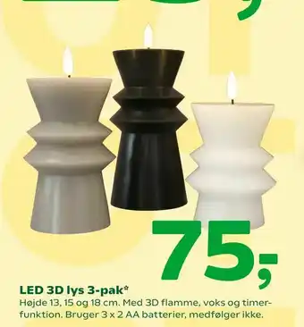Coop 365 LED 3D lys 3-pak tilbud
