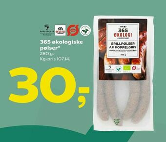 Coop 365 365 økologiske pølser tilbud