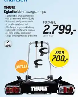 Thansen Cykelholder Euroway G2 13-pin tilbud