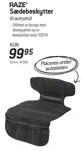 RAZE sædebeskytter til autostol
